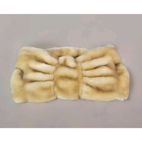 Brooks Brothers Faux Fur Mink Neck Cover Warmer Cowl Infinity Scarf Shawl - Picture 1 of 8